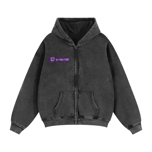 Zip-Through Boxy Fleece Hoodie