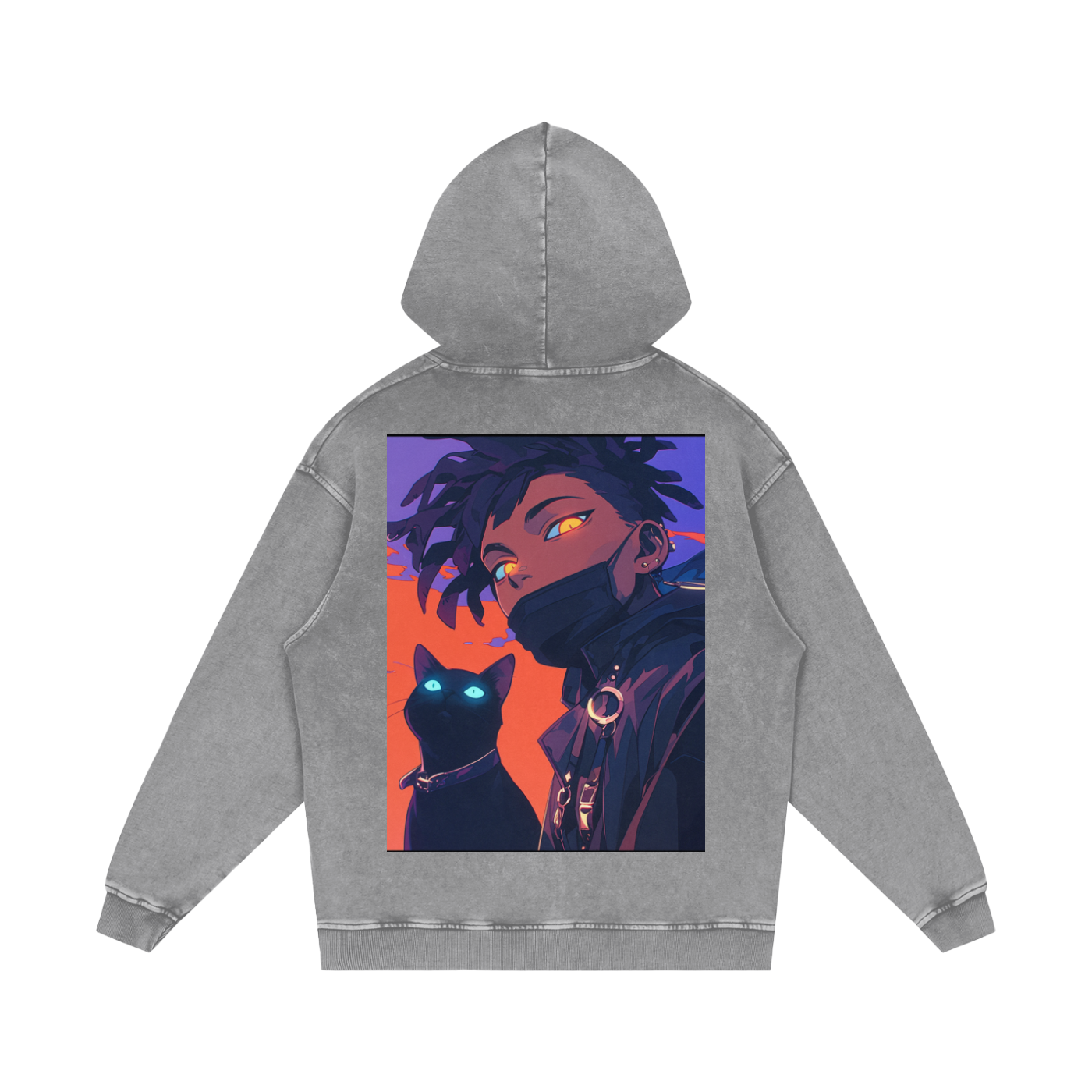 Snow Washed Loose Cotton Hoodie