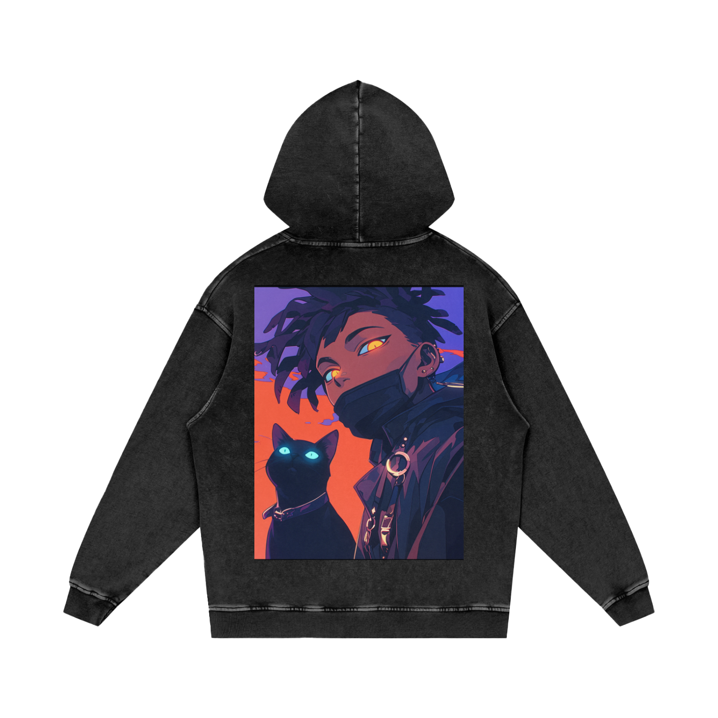Snow Washed Loose Cotton Hoodie