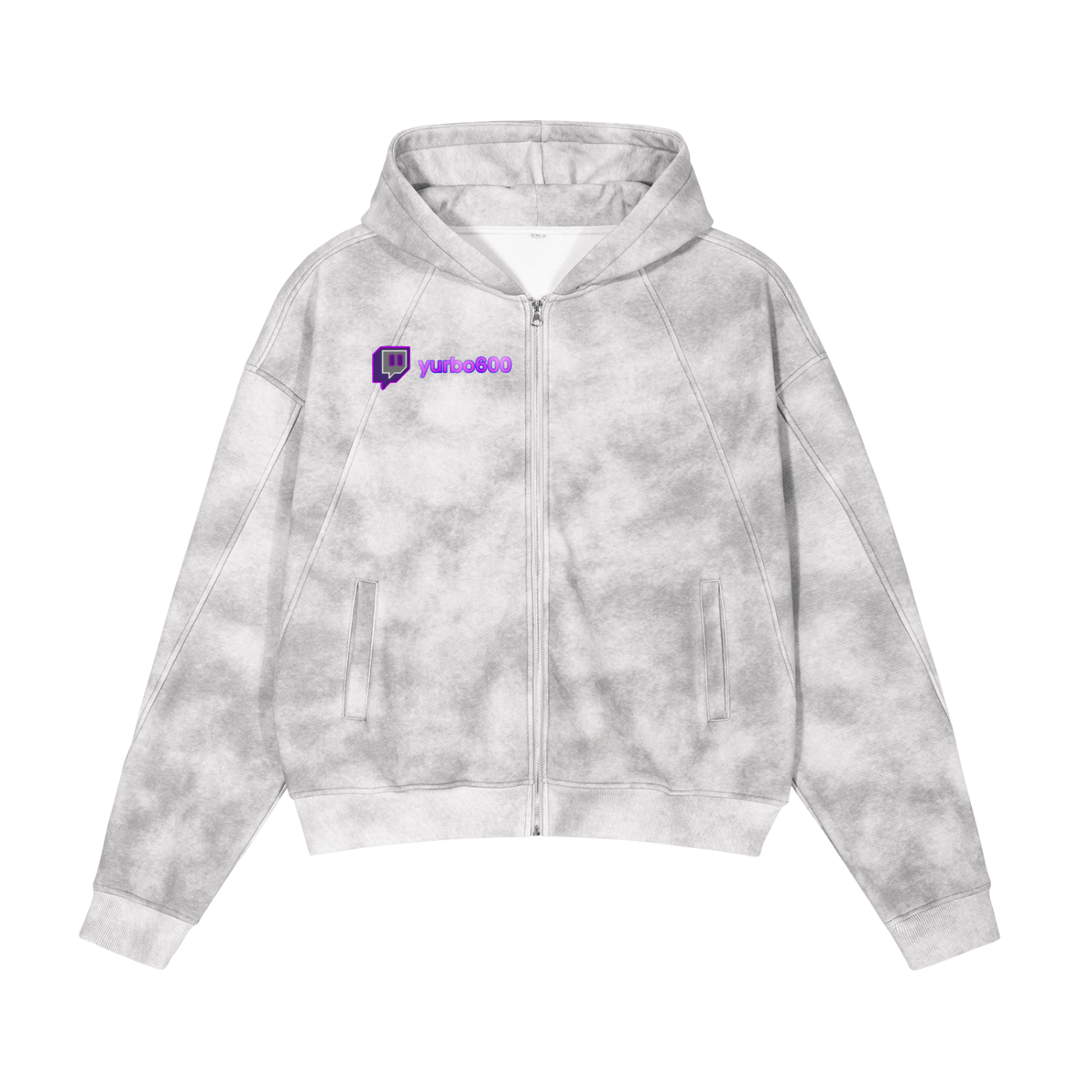 Dirty Washed Zip-Up Fleece Hoodie