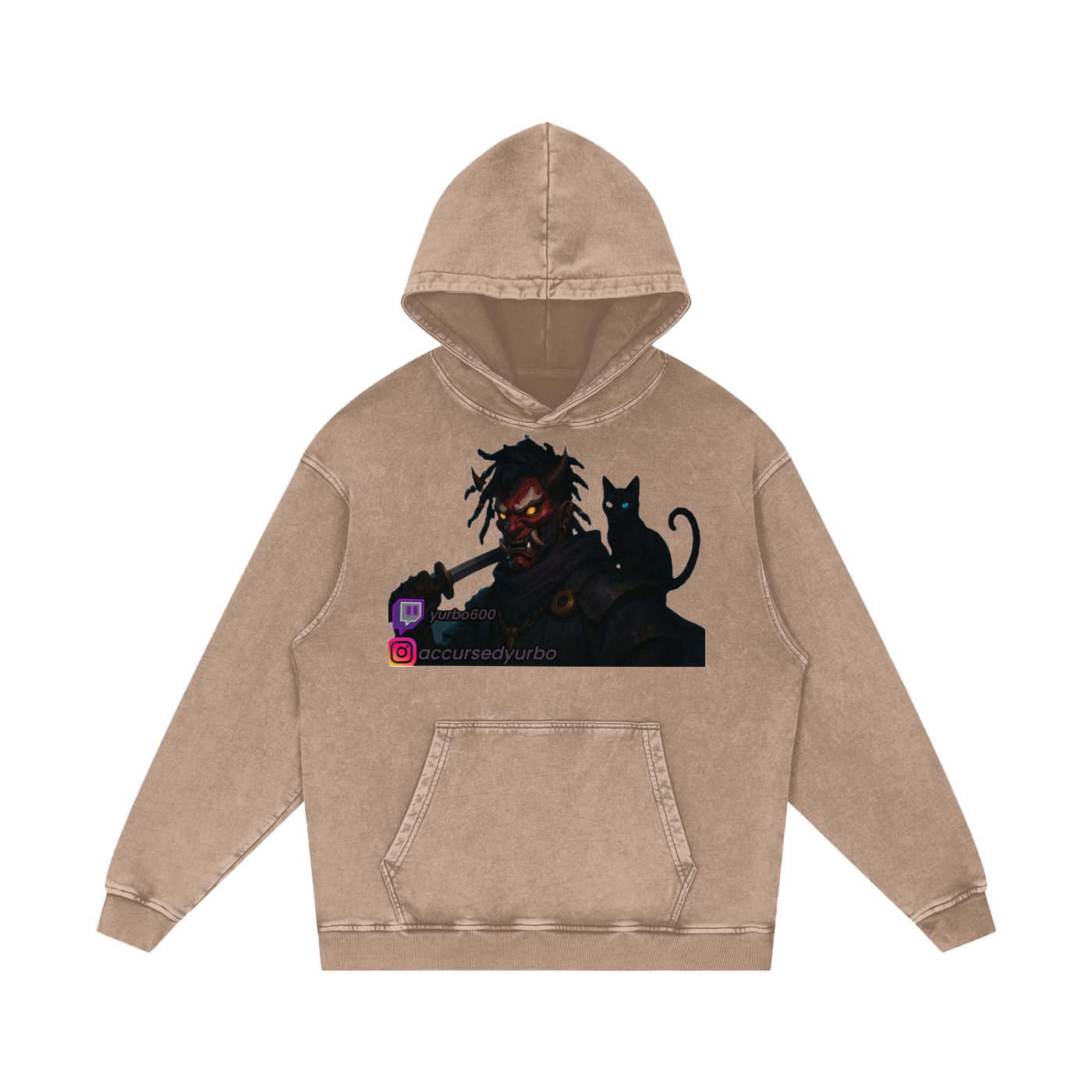 Snow Washed Loose Cotton Hoodie