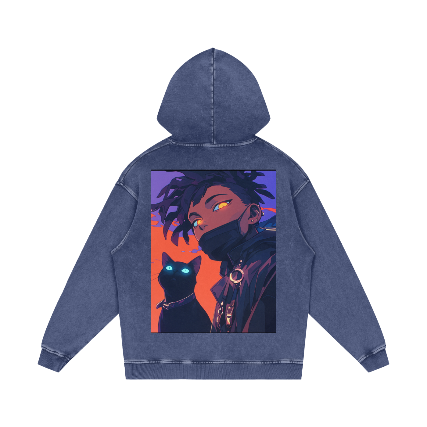 Snow Washed Loose Cotton Hoodie