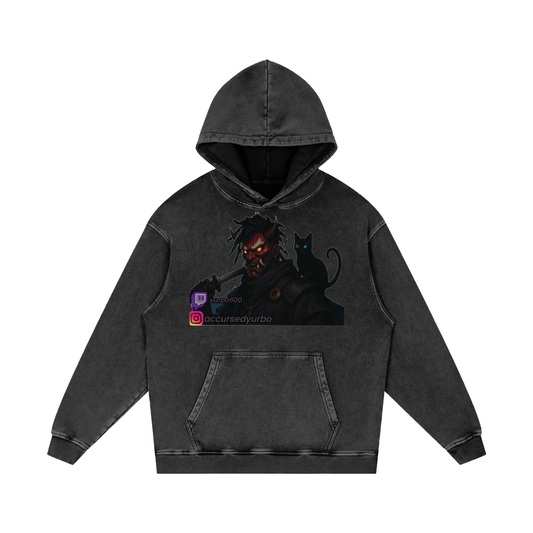 Snow Washed Loose Cotton Hoodie