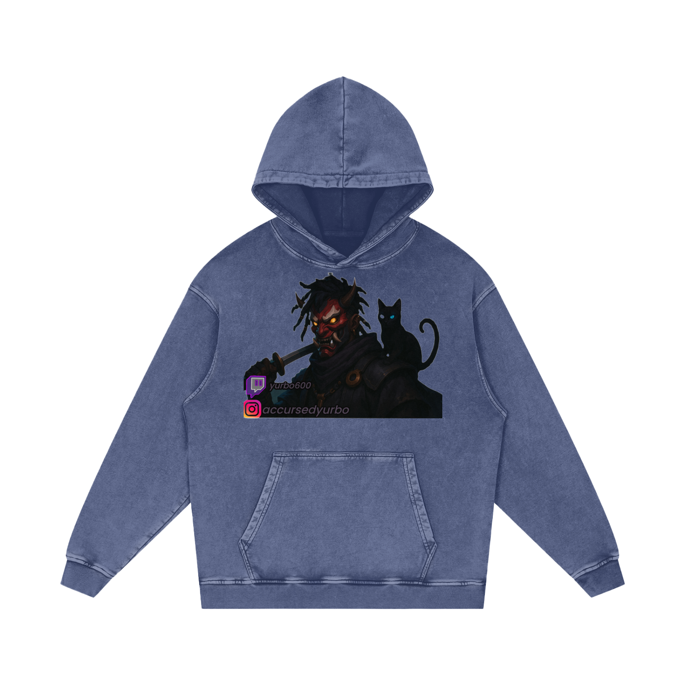 Snow Washed Loose Cotton Hoodie