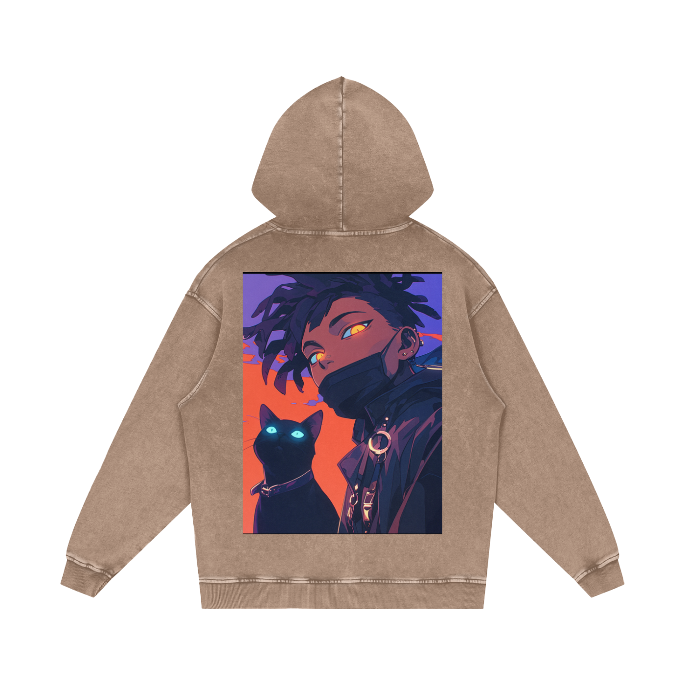 Snow Washed Loose Cotton Hoodie