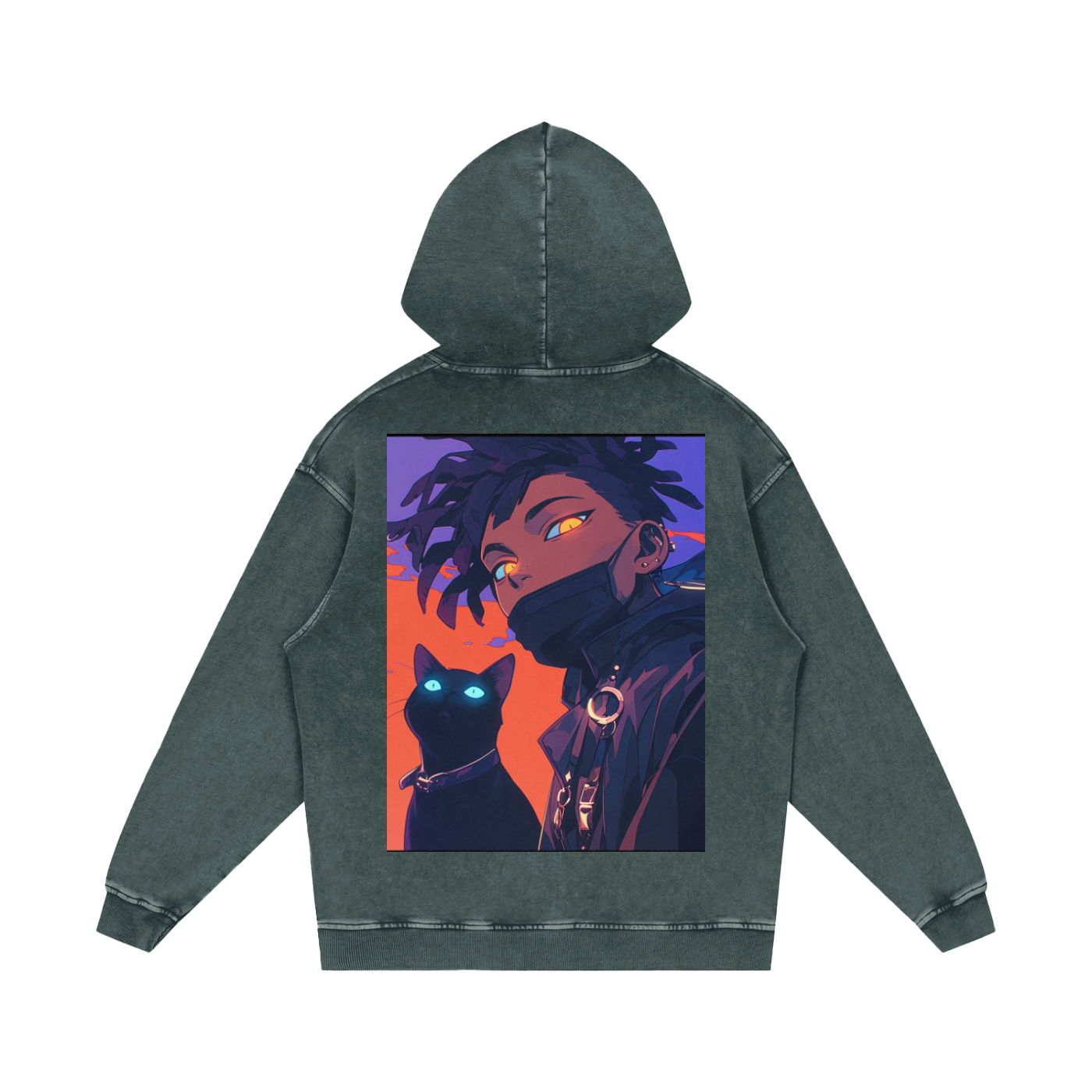 Snow Washed Loose Cotton Hoodie