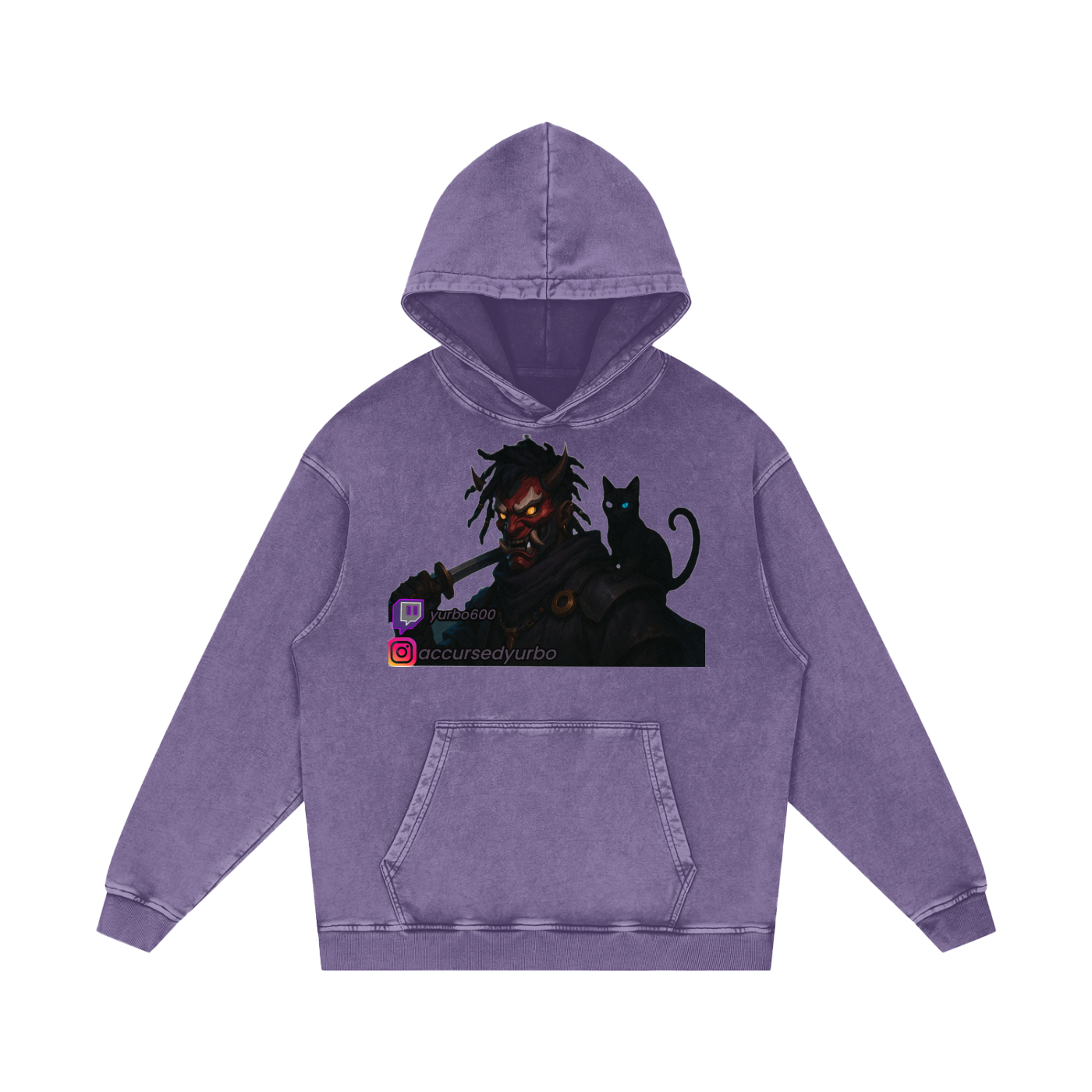 Snow Washed Loose Cotton Hoodie