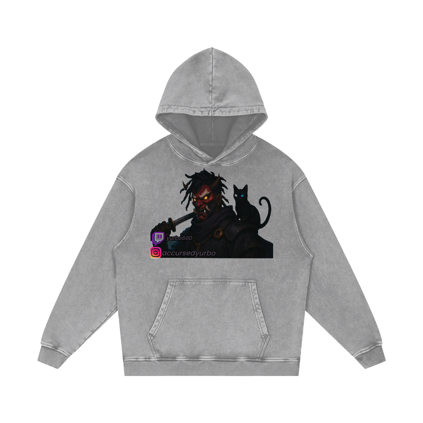 Snow Washed Loose Cotton Hoodie